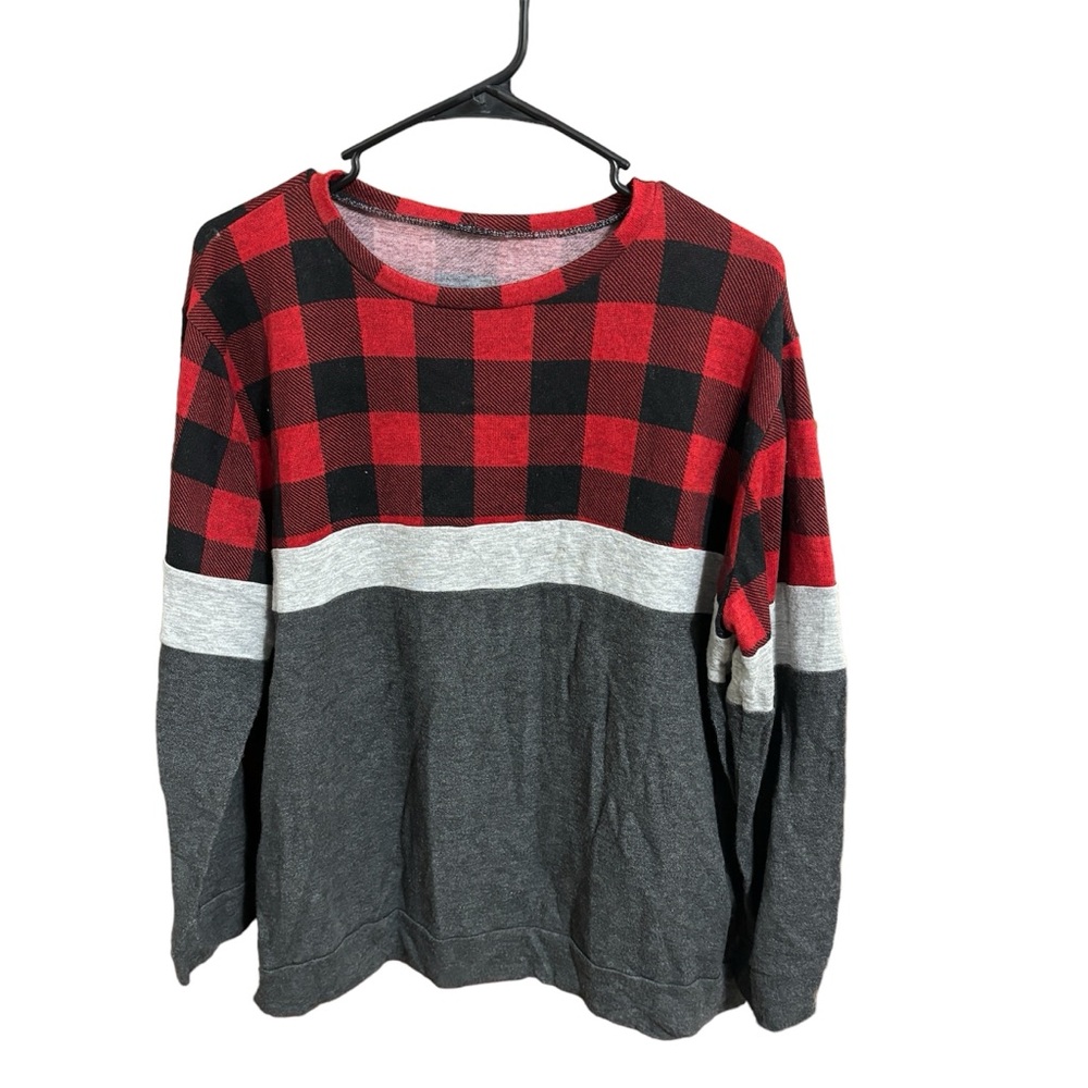 Women’s Plaid Long Sleeve Cotton Tee